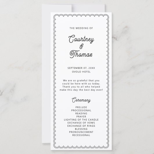 ミニマルおよびシンプルスキャロプ縁どラグラム (正面)