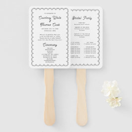 ミニマルおよびシンプルスキャロプ縁どラグラム ハンドファン