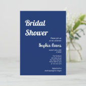 ミニマルおよびシンプルダークサファイアブライダルシャワー 招待状 (スタンド正面)
