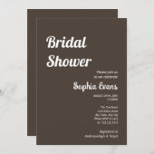 ミニマルおよびシンプルトープブライダルシャワー 招待状 (正面/裏面)