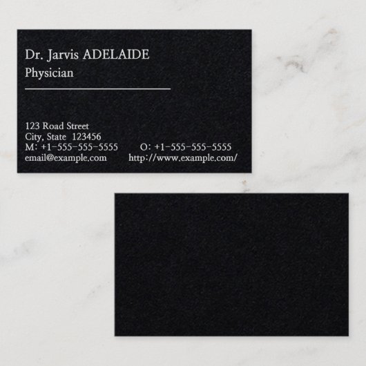 ミニマルおよびシンプルビジネスカード 名刺 (正面/裏面)