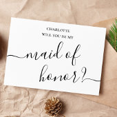ミニマルおよびシンプルメイド・オブ・オーナー（花嫁付き添い人）提案カード 招待状