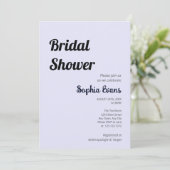 ミニマルおよびシンプルラベンダーブライダルシャワー 招待状 (スタンド正面)