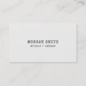 ミニマルおよびトレンディータイプライターDark Gray 名刺 (正面)