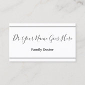 ミニマルおよびベーシックファミリードクタービジネスカード 名刺 (正面)