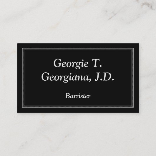 ミニマルおよび伝統的Barrister名刺 名刺 (正面)