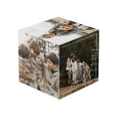 ミニマルおよび家族エレガントスクリプト写真コラージュ フォトキューブ (裏面アングル)