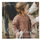 ミニマルおよび家族エレガントスクリプト写真コラージュ フォトキューブ (正面)