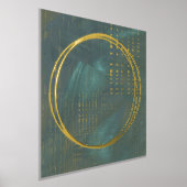ミニマルお尻抽象芸術緑金ゴールド 箔ポスター (レイダウン)