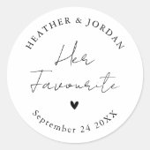 ミニマルお気に入りの主義の結婚披露宴 ラウンドシール (正面)