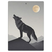 ミニマルお洒落オウルシルエットの遠吠え クリップボード (裏面)