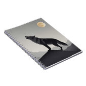 ミニマルお洒落オウルシルエットの遠吠え ノートブック (右側)