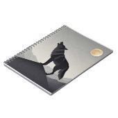 ミニマルお洒落オウルシルエットの遠吠え ノートブック (左側)