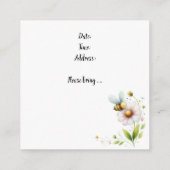 ミニマルお洒落スビー赤ちゃんシャワー エンクロージャーカード (裏面)