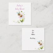 ミニマルお洒落スビー赤ちゃんシャワー エンクロージャーカード (正面/裏面)