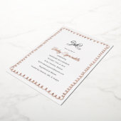 ミニマルお洒落ベビー散水シャワーバラ金ゴールド 箔招待状 (回転した状態)