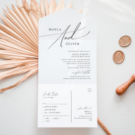 ミニマルお洒落リストのスクリプトシールとOで送信 オールインワン招待状