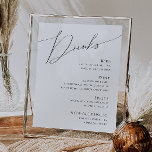 ミニマルお洒落リストの結婚Drinksメニュー ポスター<br><div class="desc">このお洒落ミニマルなスクリプトのドリンクのメニューのポスターは、あなたのクラシックの黒と白のボホ結婚ーシンプルの黒と白のミニマルに最適モダンである。デザインはエレガント、繊細でロマンチックな手書きのレタリングと粗末なシックなタイポグラフィがフォーマル特徴である。見た目は、春、夏、秋結婚、冬など、どの季節にも合う！この製品は編集可能で空白の宇宙も豊富なため、独自のグラフィックやもし写真を追加しカスタマイズて!製品の感じデザインに関しては、お気軽にお問い合わせ下さい。喜んで救済い!</div>