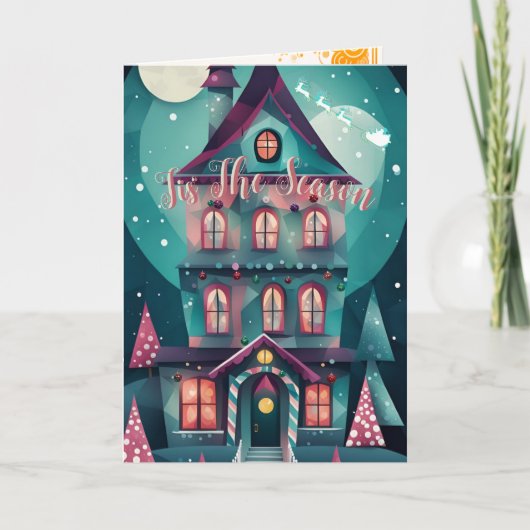 ミニマルお洒落リストクリスマスカード シーズンカード (正面)