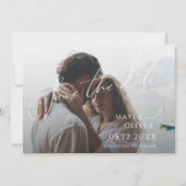 ミニマルお洒落リストスクリプト水平色あせた写真 セーブザデート (正面)