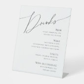 ミニマルお洒落リストスクリプト |のドリンク結婚メニュー 台座サイン (正面)