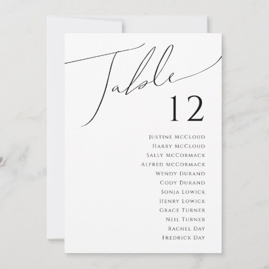 ミニマルお洒落リストスクリプト |テーブル番号グラフ (裏面)