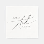 ミニマルお洒落リストスクリプト | 結婚s スタンダードカクテルナプキン (正面)