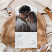 ミニマルお洒落リストフォトシールと送信Al オールインワン招待状