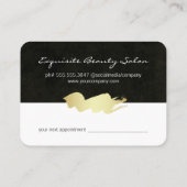 ミニマルお洒落リストブラック/金ゴールドブラシアポイントメント 予約カード (裏面)