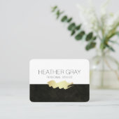 ミニマルお洒落リストブラック/金ゴールドブラシアポイントメント 予約カード (スタンド正面)