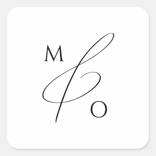 ミニマルお洒落リストモノグラム封筒用シール スクエアシール (正面)