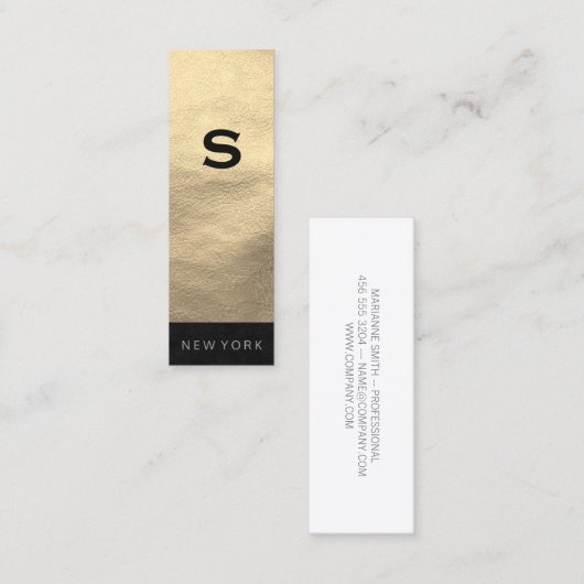 ミニマルお洒落リスト（エグゼクティブ） スキニー名刺 (正面/裏面)