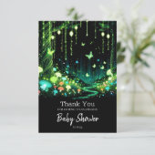 ミニマルお洒落主義の魅惑された森の赤ちゃんシャワー サンキューカード (スタンド正面)