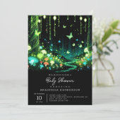ミニマルお洒落主義の魅惑された森の赤ちゃんシャワー 招待状 (スタンド正面)
