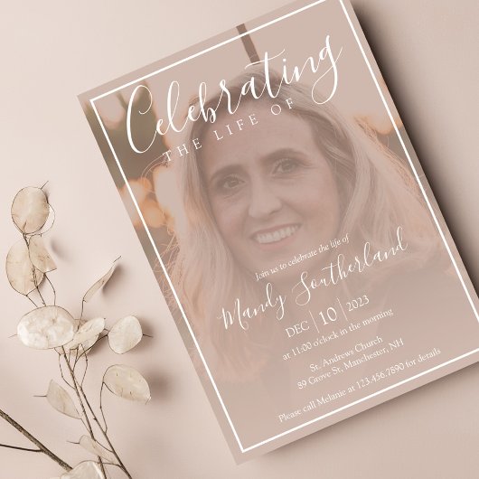 ミニマルお祝い・オブ・ライフエレガント・スクリプト 招待状