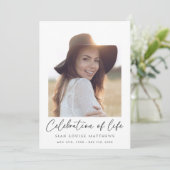 ミニマルお祝い・オブ・ライフ・フォト・メモリアル 招待状 (スタンド正面)