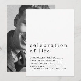 ミニマルお祝い・オブ・ライフ・ランチョンフォト 招待状