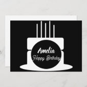 ミニマルお誕生日ケーキパーティーの色付け シーズンカード (正面/裏面)