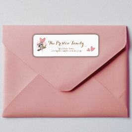 ミニマルかわいいアライグマ赤ちゃんシャワー差出人住所 ラベル