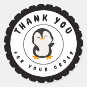 ミニマルかわいいカラーペンギンご注文 ラウンドシール (正面)