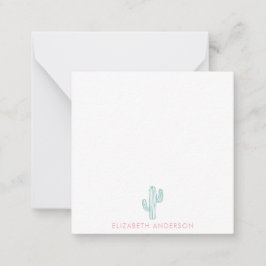 ミニマルかわいいサボテンフェミニンパーソナライズされた ノートカード