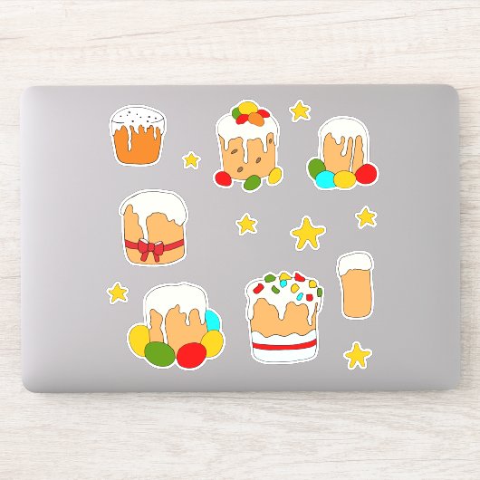 ミニマルかわいいハッピーイースターの花の漫画Stic シール (コンピューター)