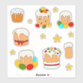 ミニマルかわいいハッピーイースターの花の漫画Stic シール (シート)