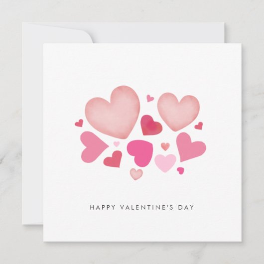 ミニマルかわいいハートボーイフレンドのバレンタインカード 招待状 (正面)