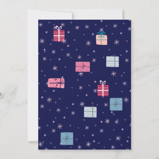 ミニマルかわいいフェスティバルカラフルギフト交換 招待状 (裏面)