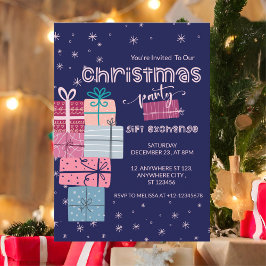 ミニマルかわいいフェスティバルカラフルギフト交換 招待状