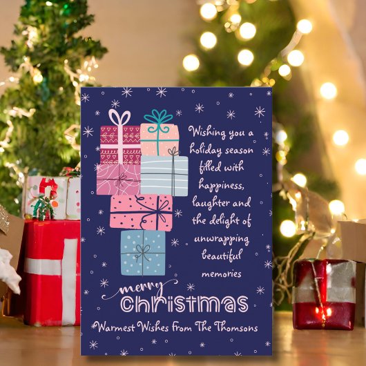 ミニマルかわいいフェスティバルカラフルクリスマス シーズンカード