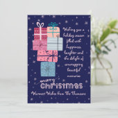 ミニマルかわいいフェスティバルカラフルクリスマス シーズンカード (スタンド正面)