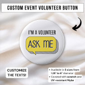 ミニマルかわいいボランティアサイン頼私は黄色 缶バッジ