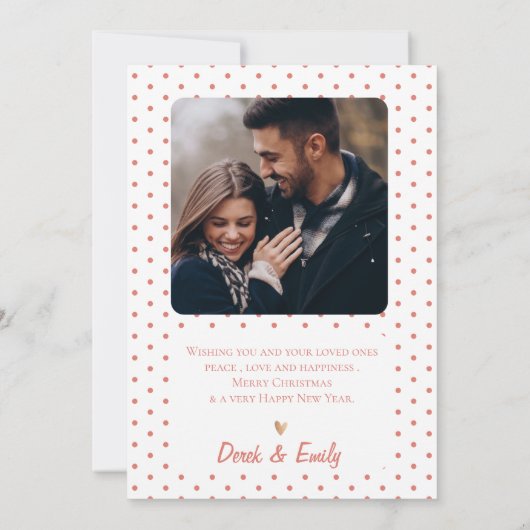 ミニマルかわいい数々のフォトメリークリスマスカード (裏面)